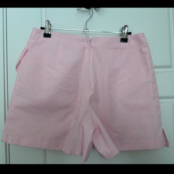 Lilly Pulitzer Faye Skort Capri Coral Seersucker Striped Size 2 - Picture 2 of 4
